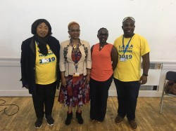 At the awards ceremony...L-R Chair Rose, Cllr Pauline, Lambeth Residents Participation Officer Doreen Mason, PM Chuks